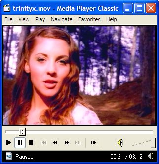 A screenshot of Media Player Classic on Windows XP