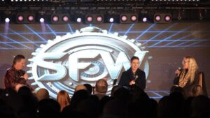 Paul McGann and Daphne Ashebrook being interviewed by David J Howe at Sci-Fi Weekender