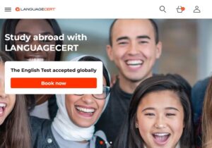 Screenshot of the home page of LanguageCert's web site
