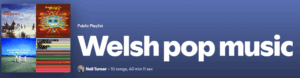 Screenshot of the Welsh Pop Music playlist
