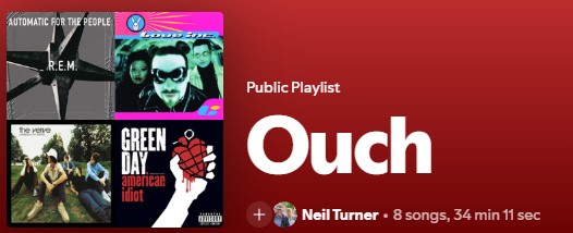 Screenshot of the Ouch playlist