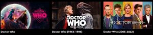 Screenshot of the Doctor Who series on BBC iPlayer