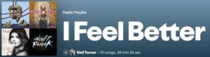 Screenshot of the 'I feel better' playlist