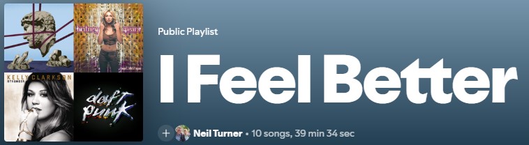 Screenshot of the 'I feel better' playlist