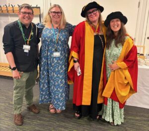 A photo of (from left to right) me, Dr Jo Buckberry, Dr Emma Brown and Rosie Jones