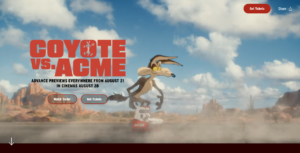 A screenshot of the Coyote vs Acme web site