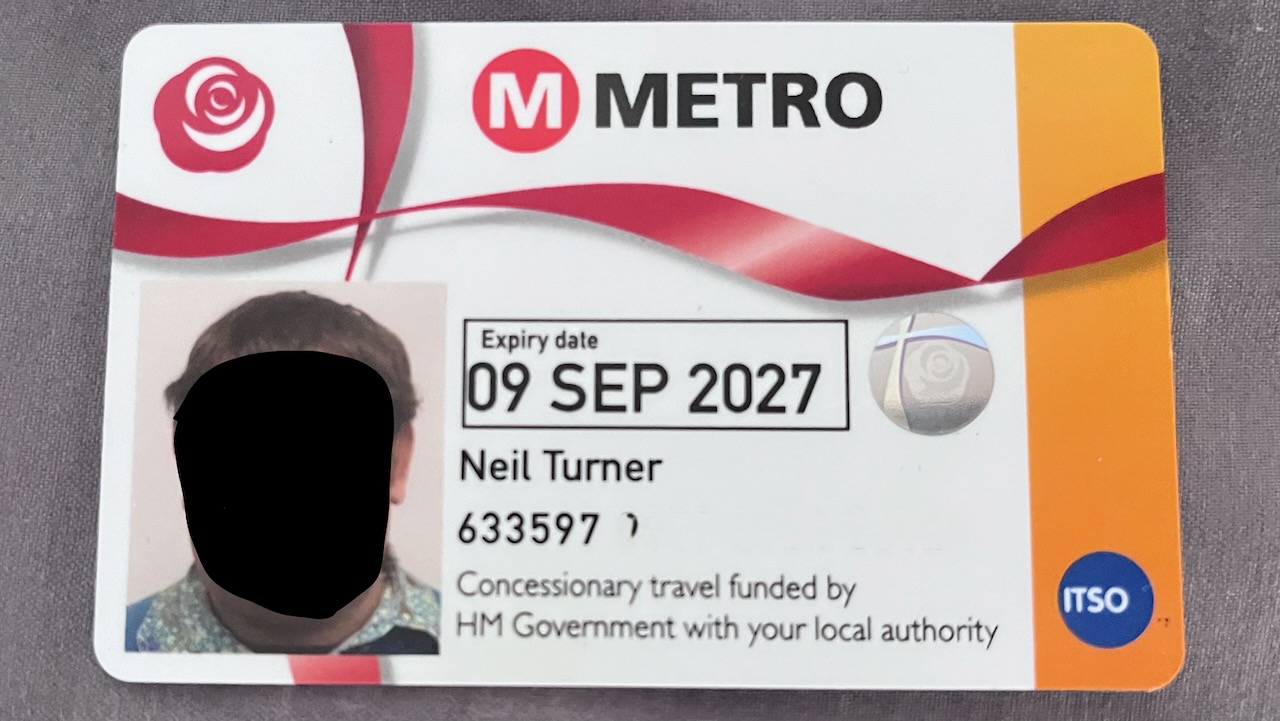 A photo of my Disabled Person’s Travel Pass - a bus pass giving me free off-peak bus travel